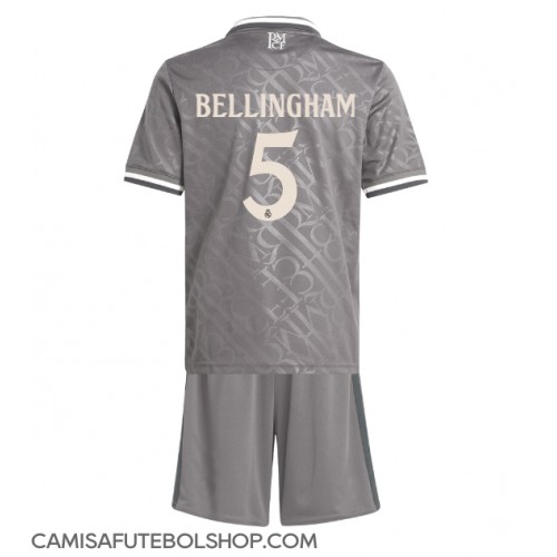 Camisa de time de futebol Real Madrid Jude Bellingham #5 Replicas 3º Equipamento Infantil 2024-25 Manga Curta (+ Calças curtas)